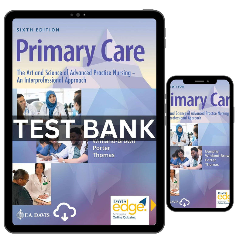 Test Bank Primary Care The Art and Science of Advanced Practice Nursing – an Interprofessional Approach 6th Edition ISBN 978-1719644655